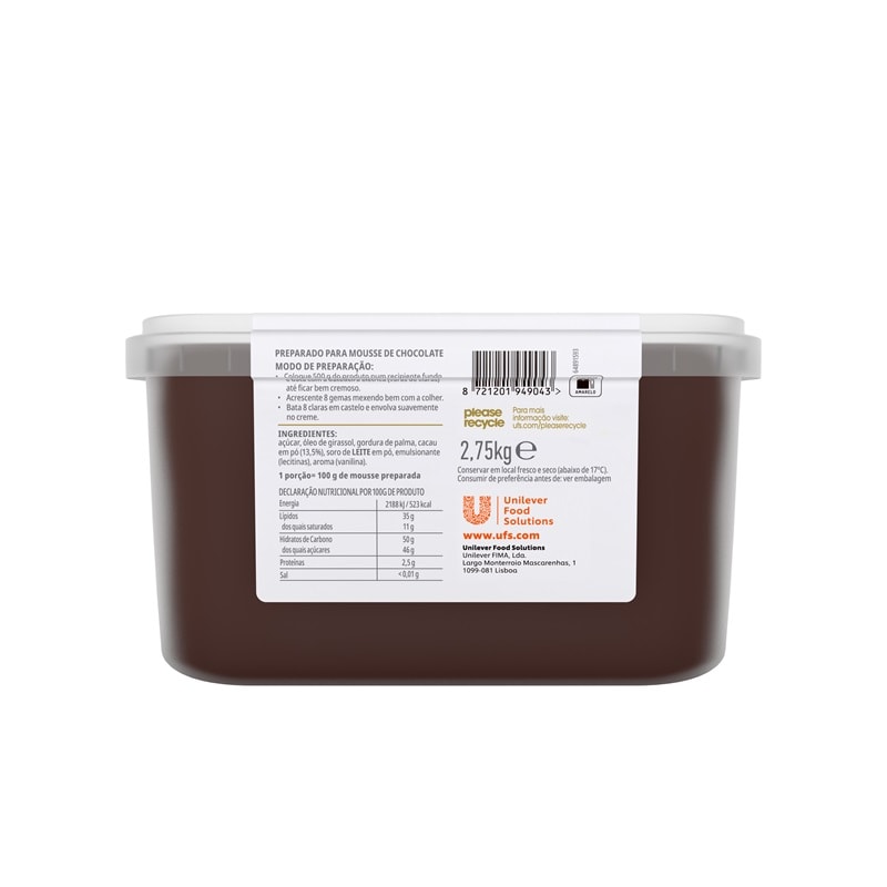 Carte D’Or Base Mousse Chocolate 2,75 Kg - 